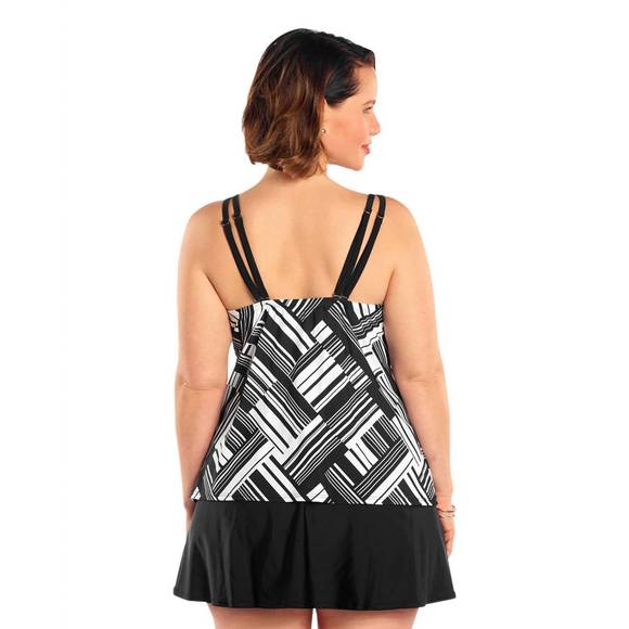NEW ALWAYS FOR ME plus size pandora tankini top with matching tankini bottom set - Picture 3 of 3